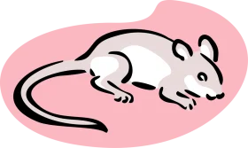 Adorable Minimalist White Rat Silhouette Clipart with Soft Pink Background
