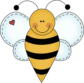 Adorable Smiling Bumblebee Clipart with Delightful Whimsical Design Elements