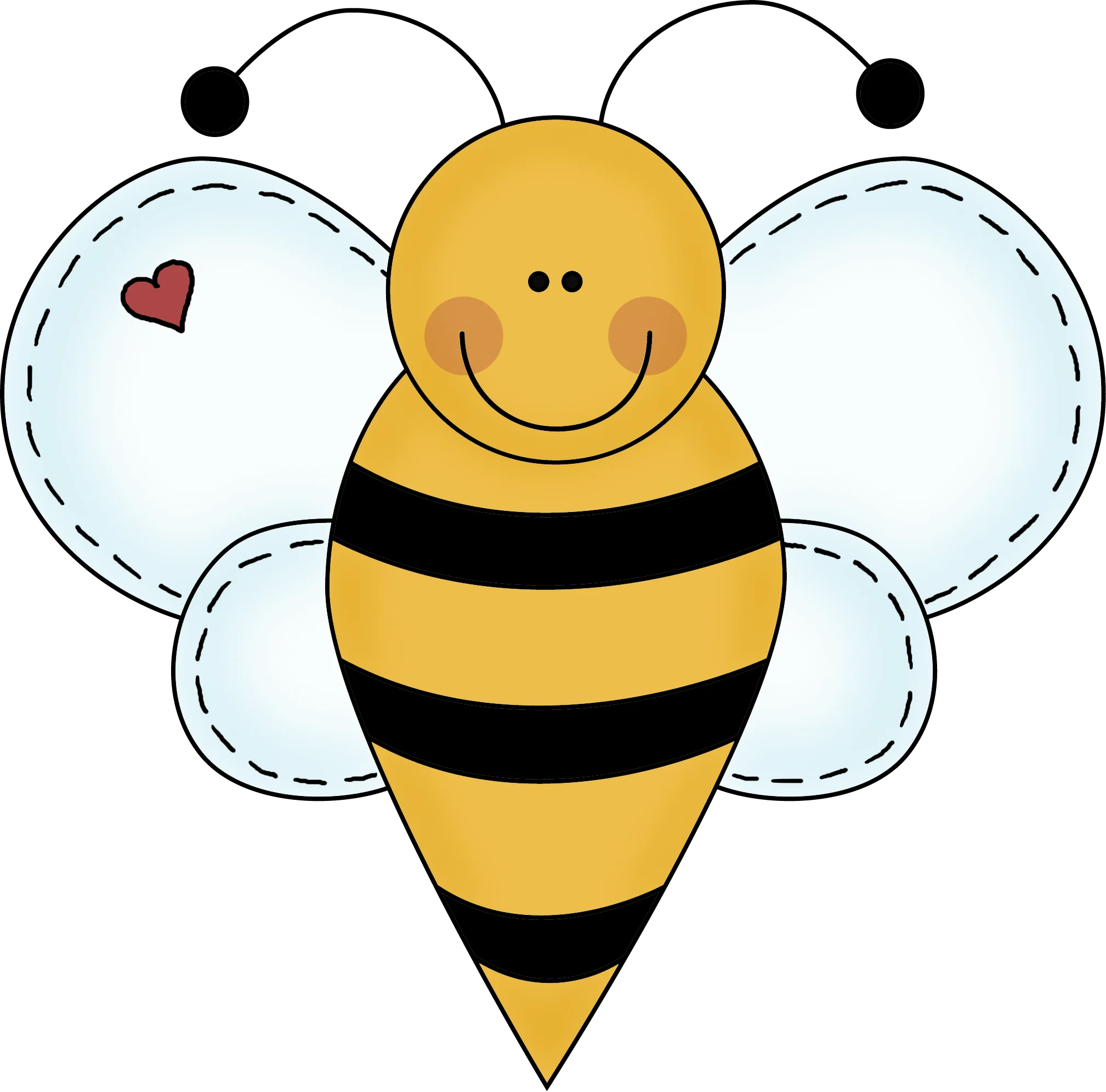 Adorable Smiling Bumblebee Clipart with Delightful Whimsical Design Elements