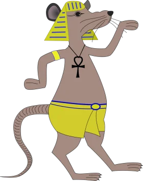 Ancient Egyptian Themed Anthropomorphic Rat Clipart Illustration