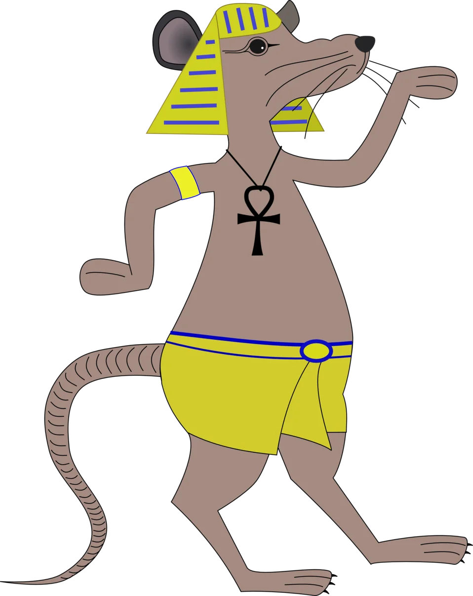 Ancient Egyptian Themed Anthropomorphic Rat Clipart Illustration
