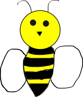 Charming Yellow and Black Bumblebee Clipart with Simple Cartoon Style Design