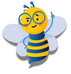 Cheerful Bespectacled Bumblebee Clipart with Playful Cartoon Style