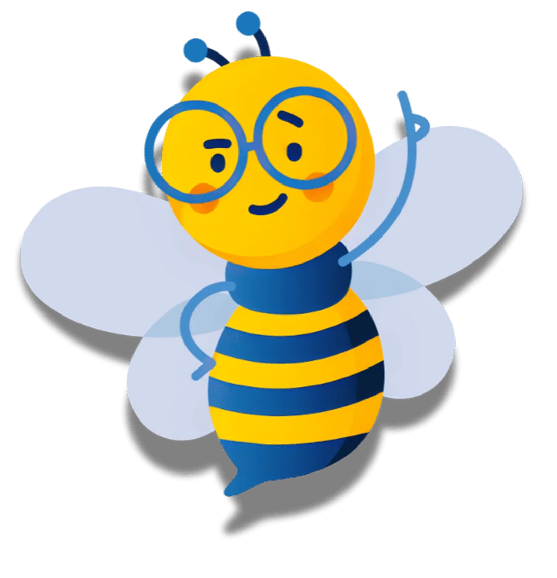 Cheerful Bespectacled Bumblebee Clipart with Playful Cartoon Style