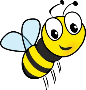 Cheerful Cartoon Bumblebee Clipart: A Whimsical Flying Insect with Friendly Charm