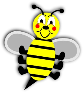 Cheerful Cartoon Bumblebee Clipart Illustration with Playful Character Design