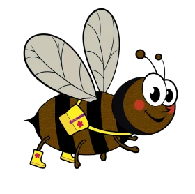 Cheerful Cartoon Bumblebee Clipart with Playful Character Design and Yellow Boots