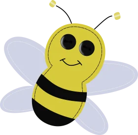 Cute and Friendly Smiling Bumblebee Clipart Illustration for Kids
