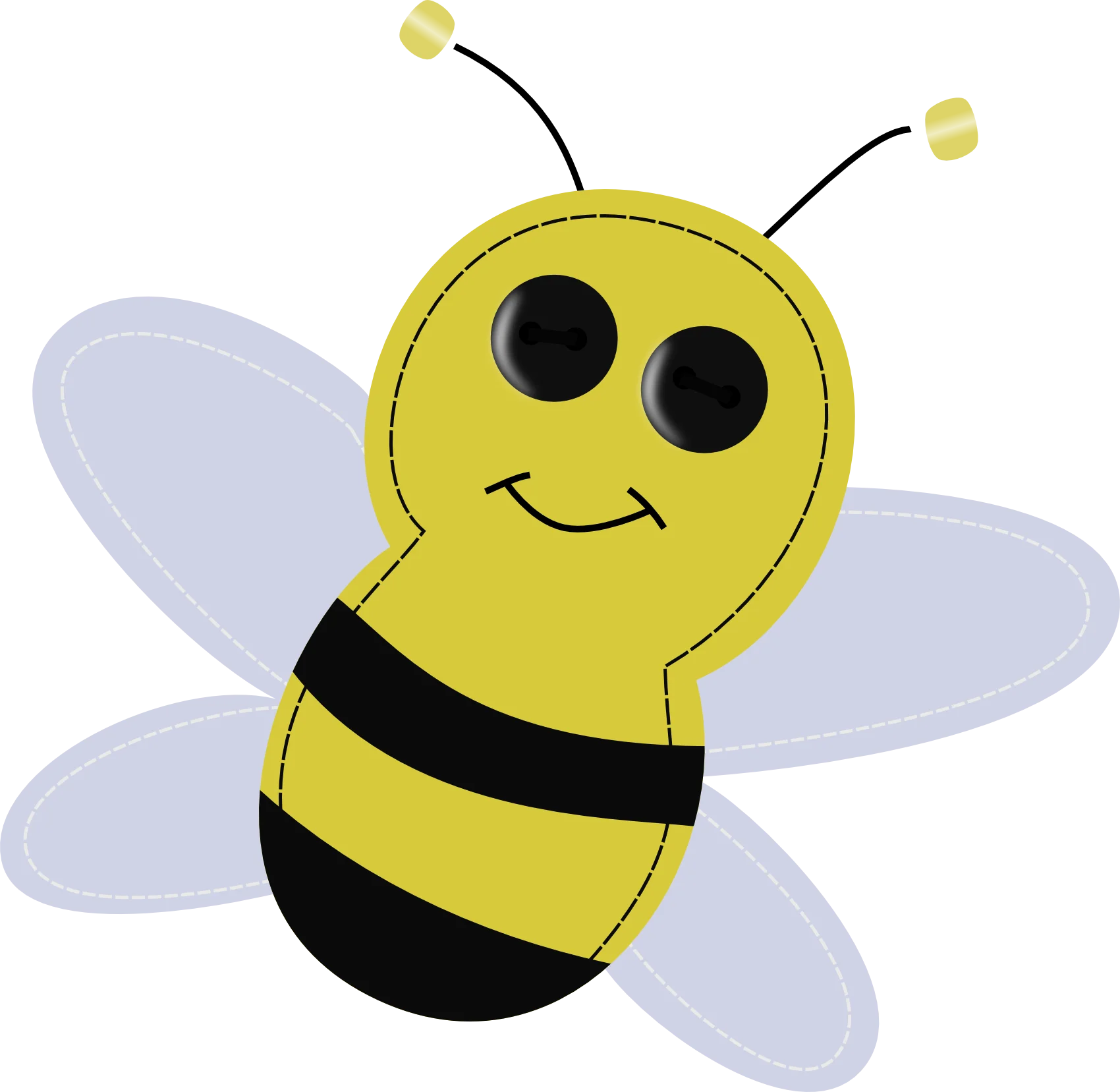 Cute and Friendly Smiling Bumblebee Clipart Illustration for Kids