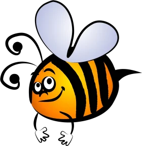 Cute and Playful Bumblebee Clipart with Cartoon-Style Character Design