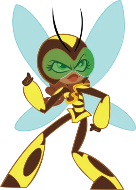 Fierce Bee Warrior Clipart: Stylized Anthropomorphic Insect Hero