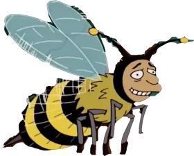 Humorous Cartoon Bumblebee Clipart with Quirky Grinning Expression