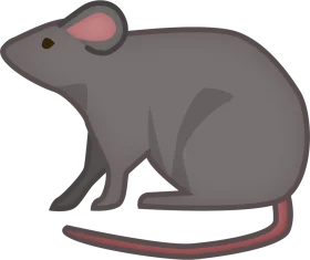 Minimalist Gray Rat Clipart Illustration with Soft Rounded Design