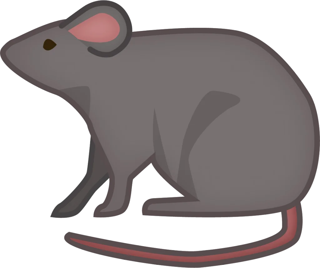 Minimalist Gray Rat Clipart Illustration with Soft Rounded Design