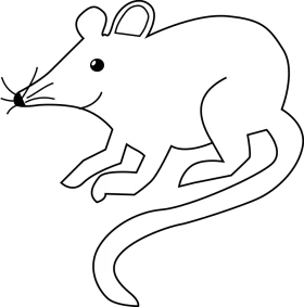 Simple Black and White Minimalist Rodent Clipart Design for Creative Projects