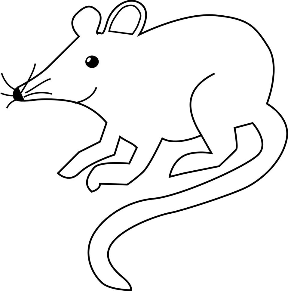 Simple Black and White Minimalist Rodent Clipart Design for Creative Projects