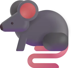 Stylized Geometric Gray and Pink Mouse Clipart with Minimalist Design