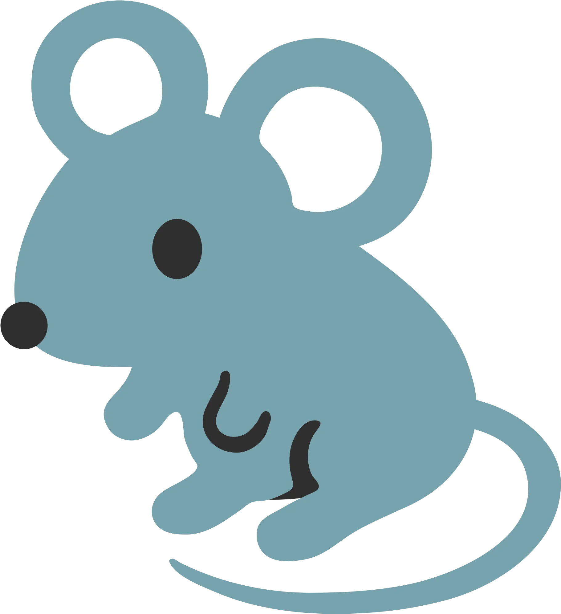 Whimsical Blue Mouse Clipart: Adorable Cartoon Rodent Design for Children's Artwork