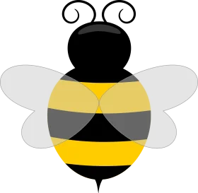 Whimsical Bumblebee Clipart with Cute Curly Antennae and Soft Wings