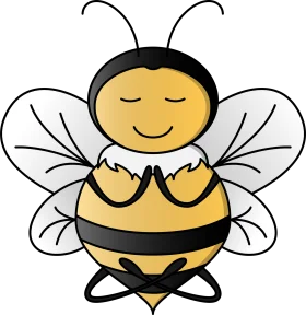 Zen Bumble Bee Clipart: Meditative Insect Character with Delightful Pose