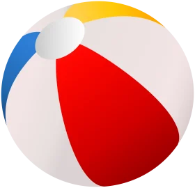 Classic Colorful Beach Ball Clipart: Inflatable Summer Fun Graphic Design