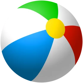 Classic Inflatable Summer Fun Beach Ball Clipart Design