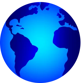 Blue Gradient Earth Clipart: Global Perspective Visualization Design Element