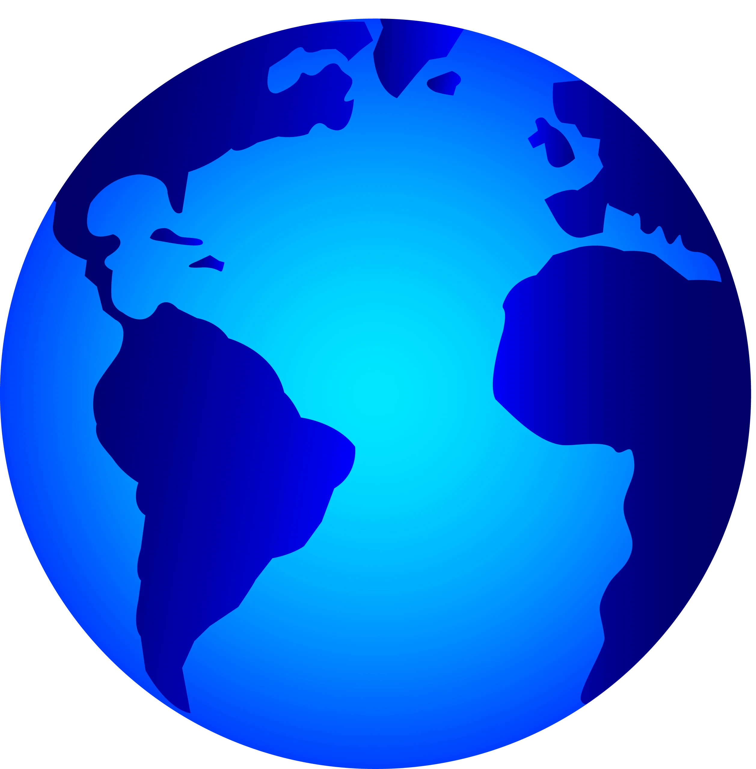 Blue Gradient Earth Clipart: Global Perspective Visualization Design Element