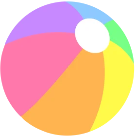 Cheerful Rainbow-Colored Inflatable Beach Ball Clipart Design with Playful Segments