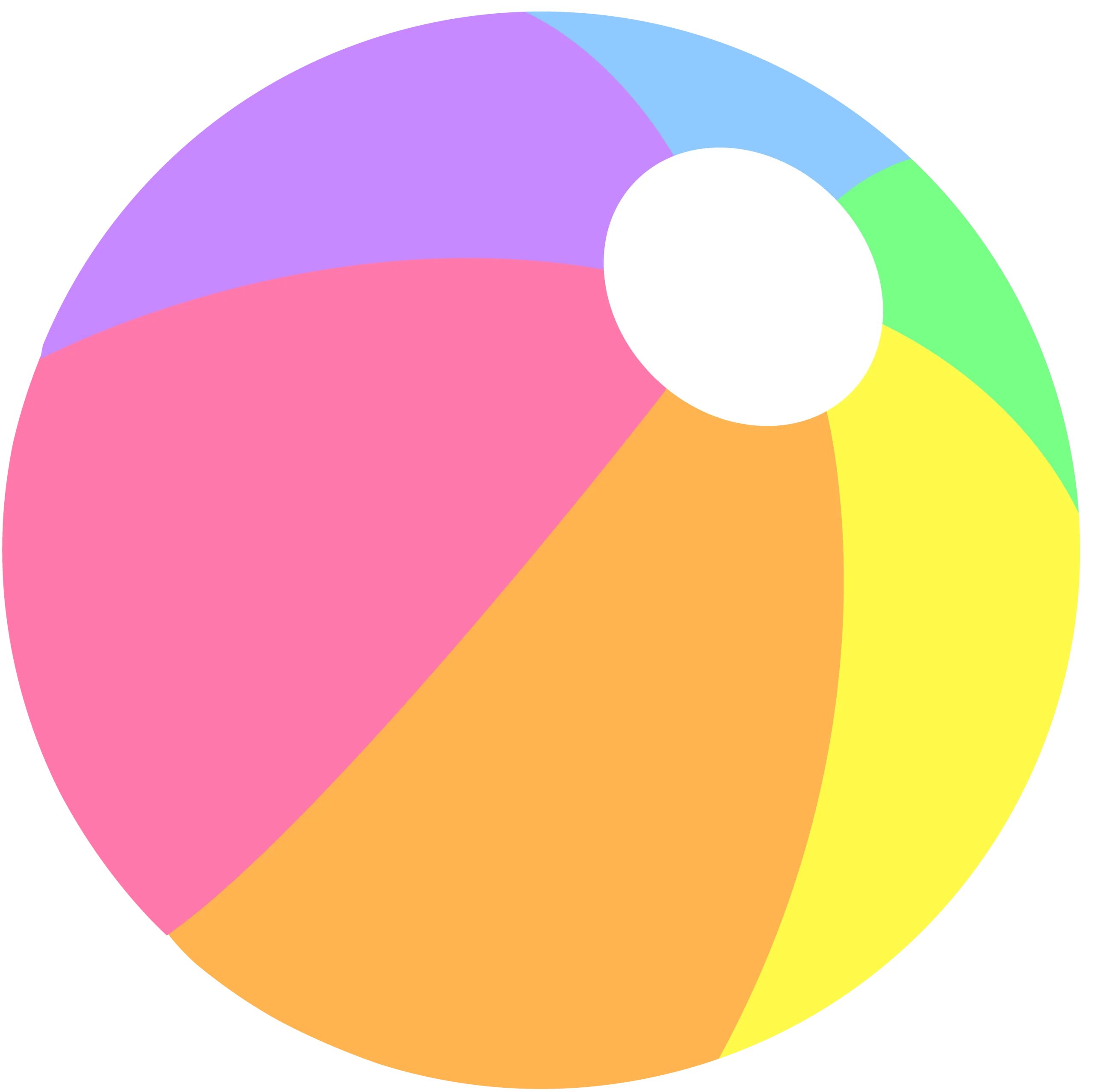 Cheerful Rainbow-Colored Inflatable Beach Ball Clipart Design with Playful Segments