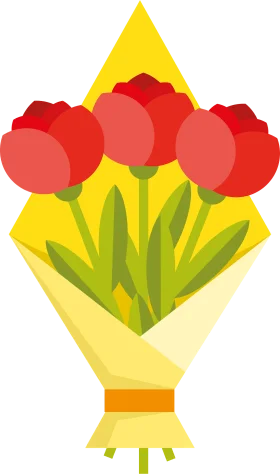 Cheerful Red Tulip Bouquet Clipart: A Radiant Floral Arrangement