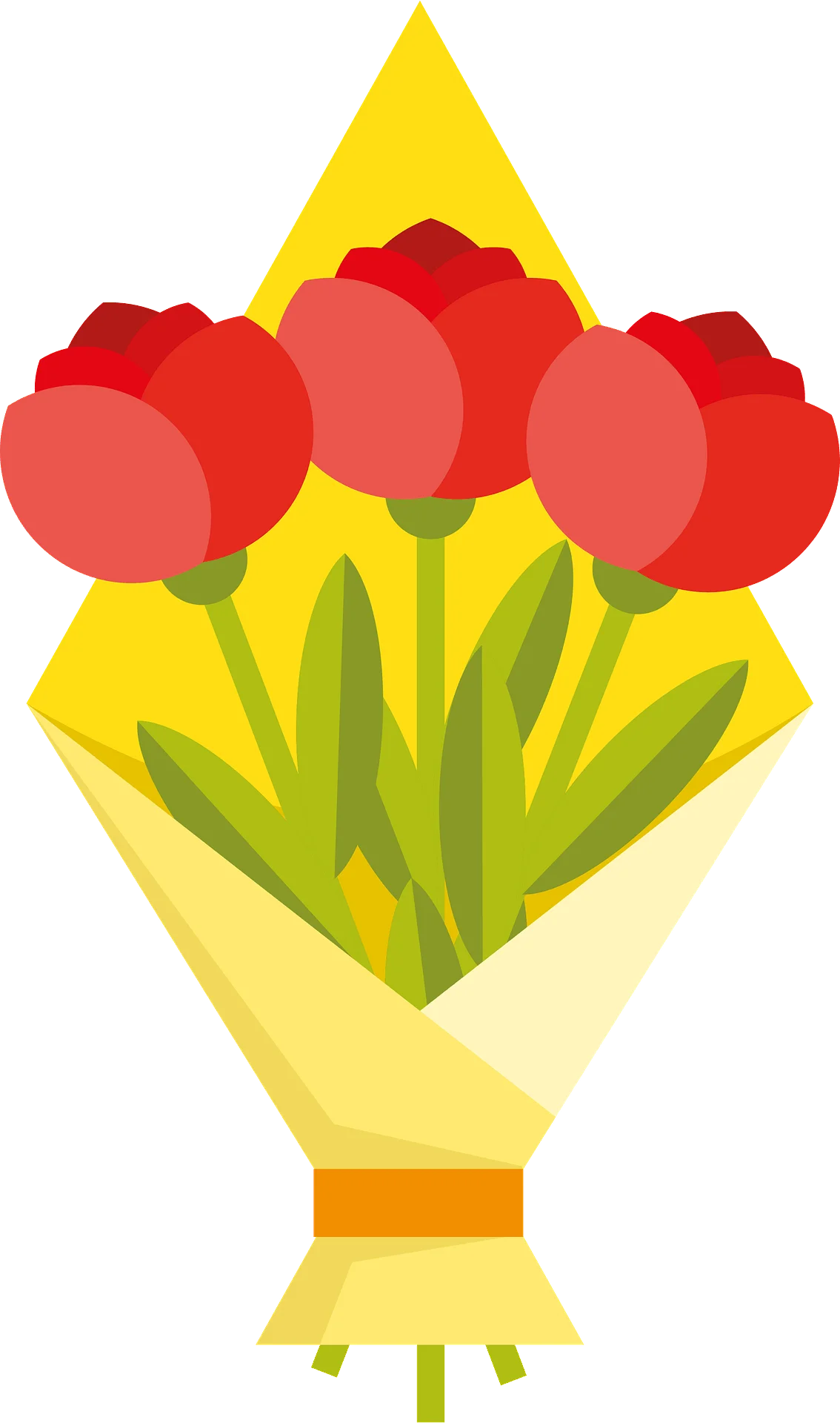Cheerful Red Tulip Bouquet Clipart: A Radiant Floral Arrangement