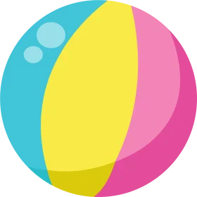 Cheerful Summer Beach Ball Clipart with Playful Color Segments and Highlights