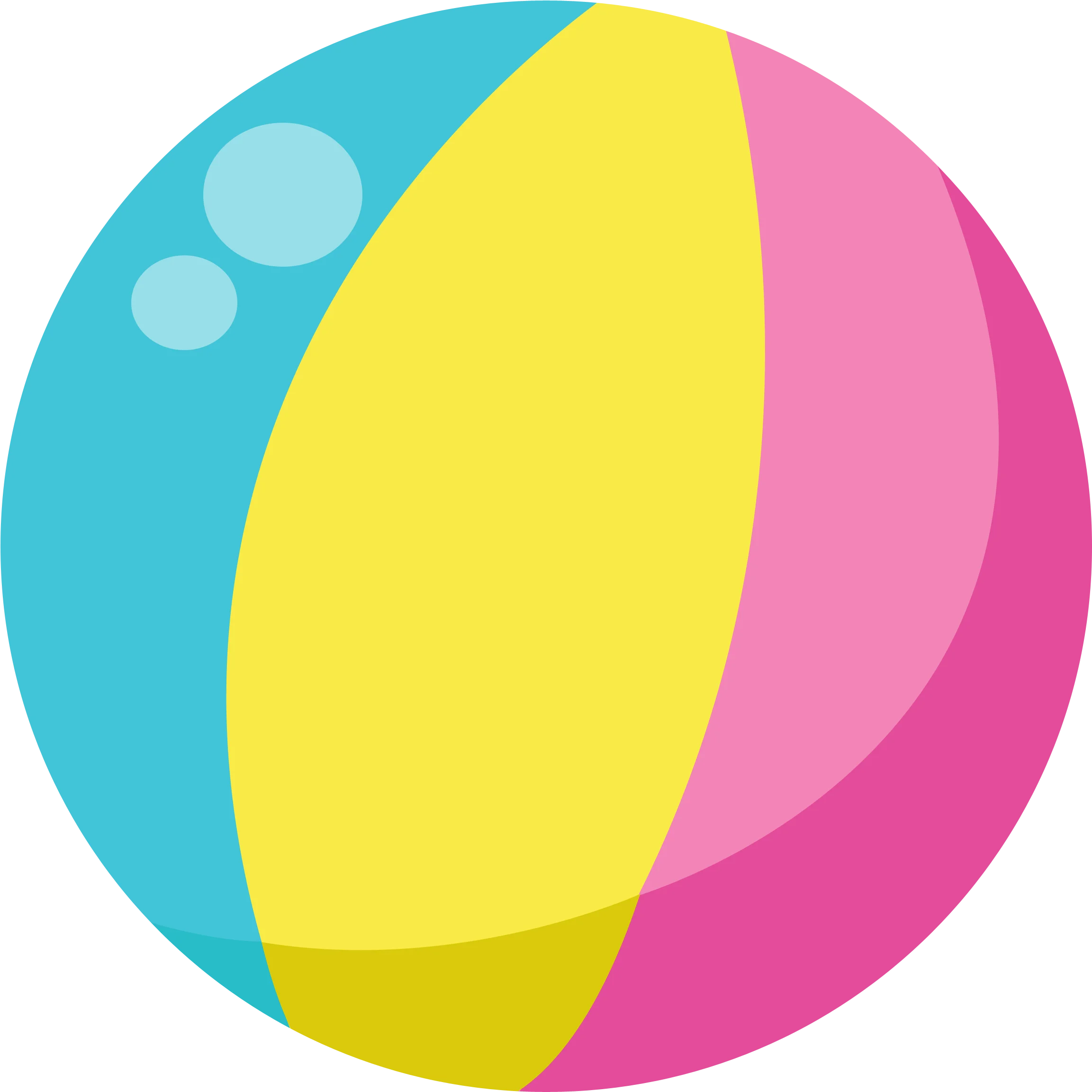 Cheerful Summer Beach Ball Clipart with Playful Color Segments and Highlights