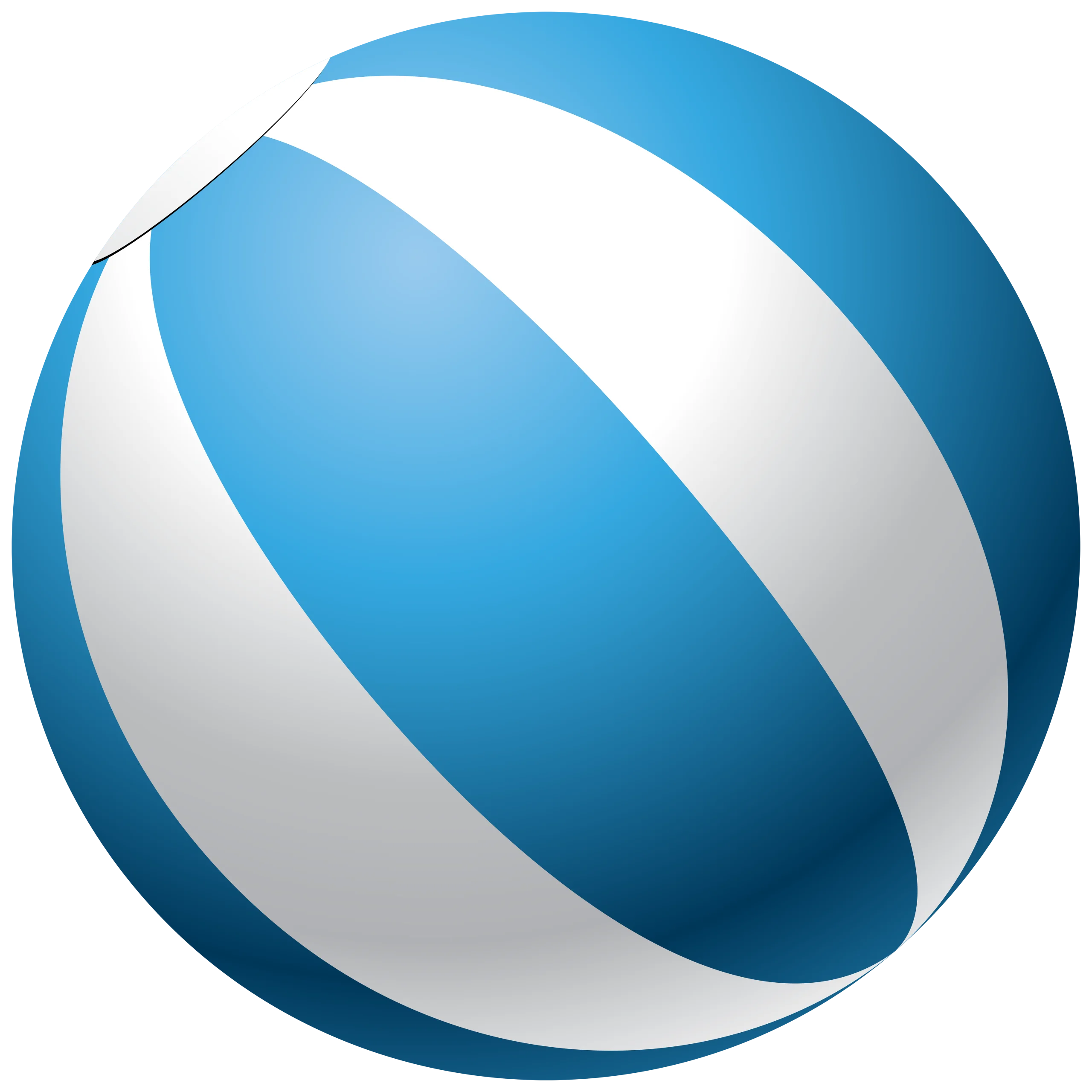 Classic Blue and White Striped Beach Ball Clipart Design for Summer Fun