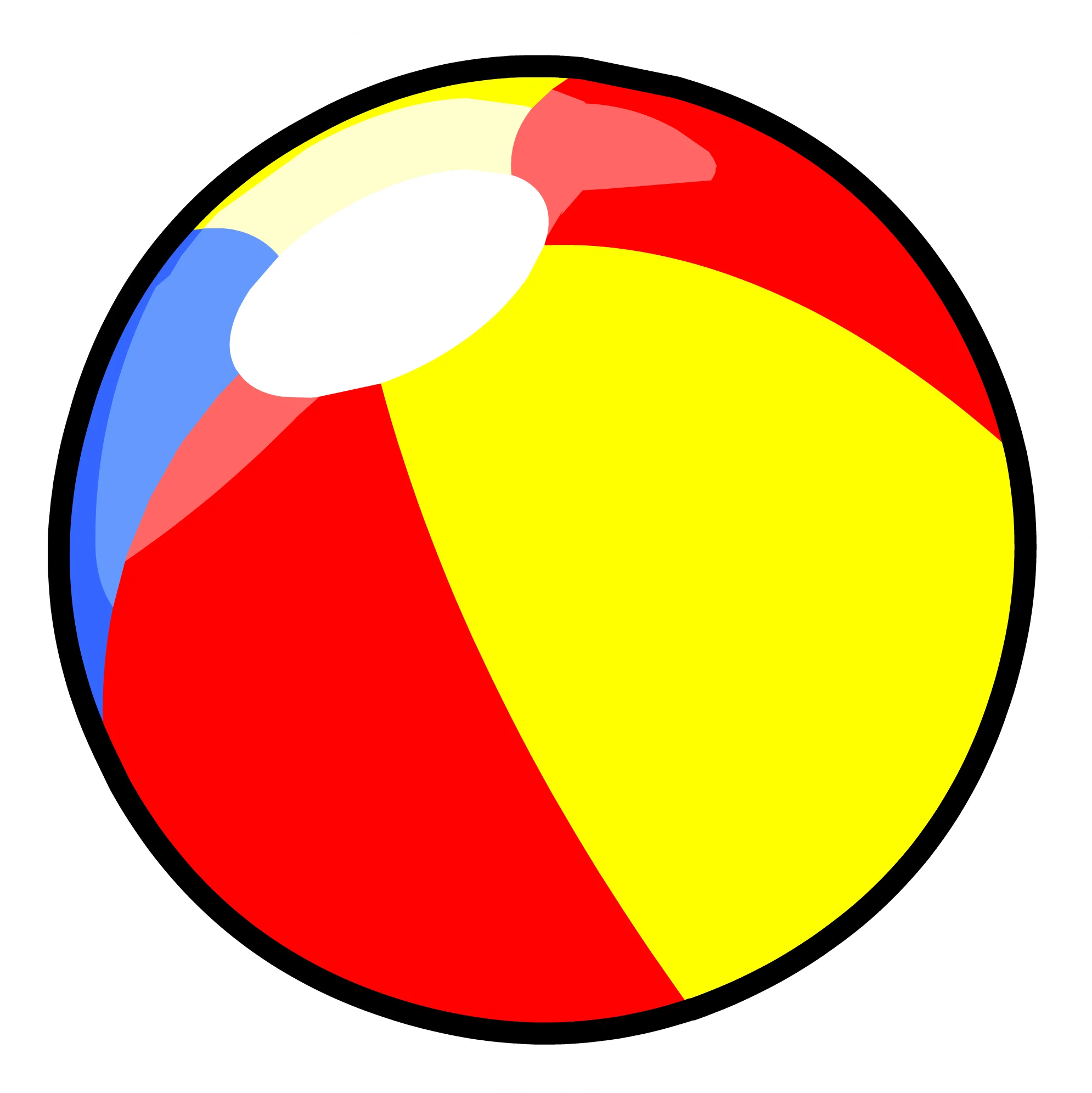 Classic Colorful Beach Ball Clipart Illustration with Bold Geometric Sections