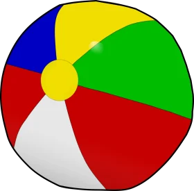 Classic Colorful Beach Ball Clipart with Playful Segmented Design