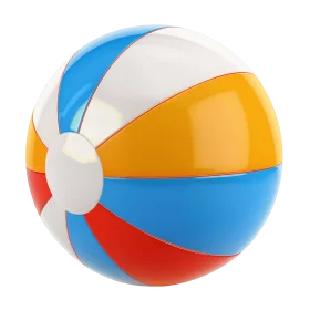 Classic Multicolored Inflatable Beach Ball Clipart with Cheerful Summer Design