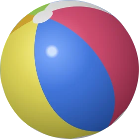 Classic Multicolored Inflatable Beach Ball Clipart with Glossy Surface