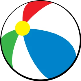 Classic Multicolored Inflatable Beach Ball Summer Fun Clipart Design