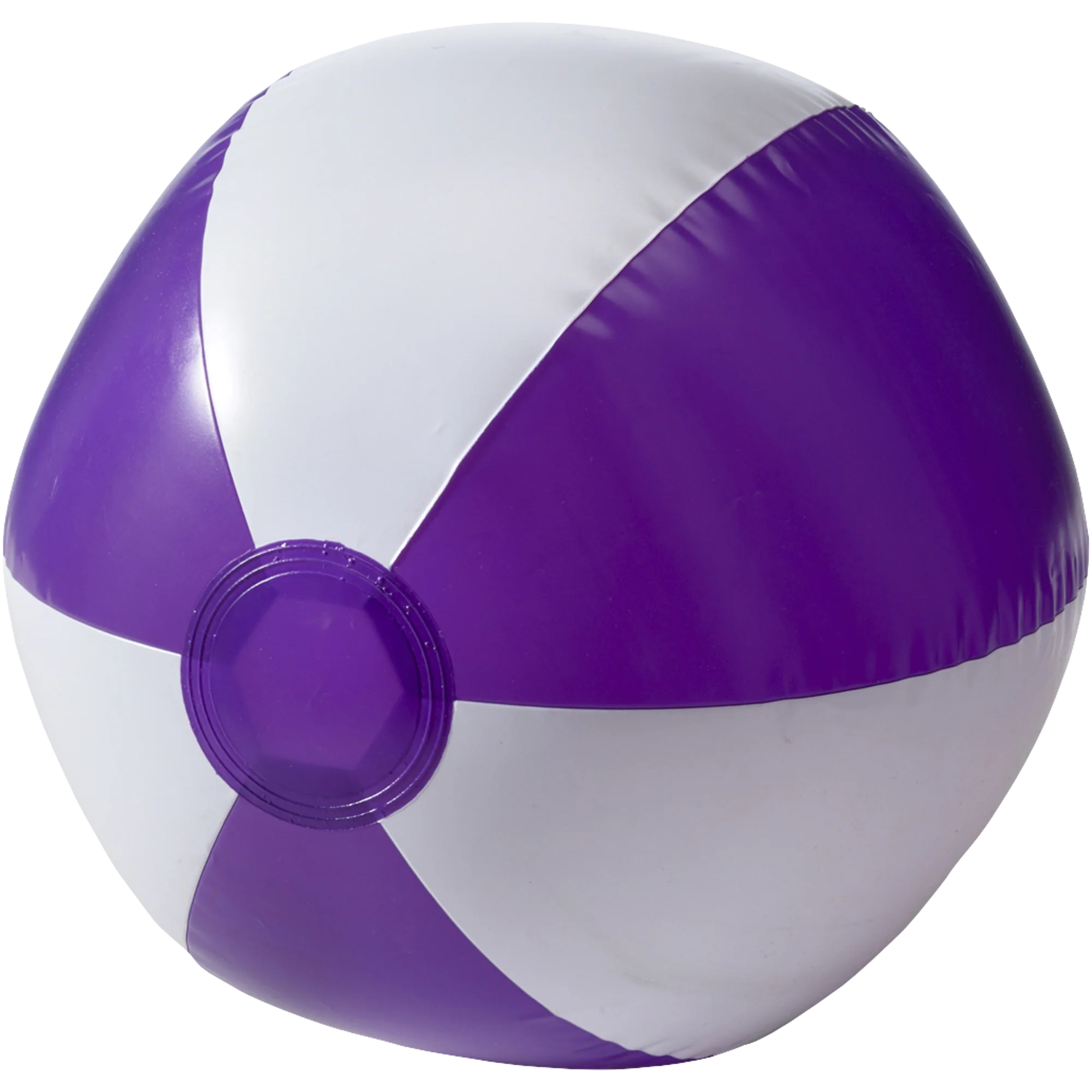 Classic Purple and White Inflatable Beach Ball Clipart Design for Summer Fun