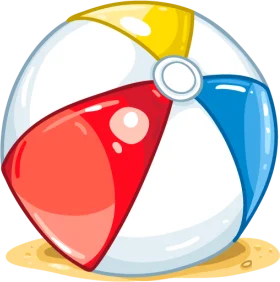 Classic Summer Beach Ball Clipart Design with Cheerful Color Segments