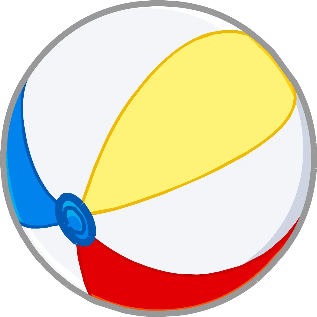Classic Summer Fun Beach Ball Clipart - Colorful Inflatable Toy Design