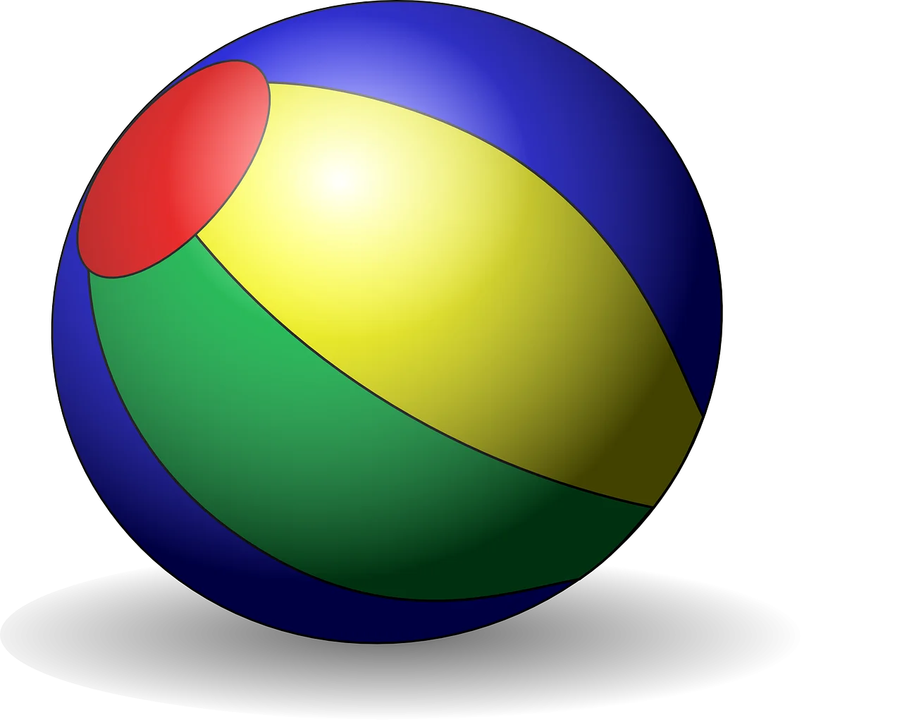 Colorful Beach Ball Clipart: A Playful Spherical Design with Rainbow-Like Segments