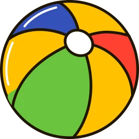 Colorful Beach Ball Clipart: Summertime Fun Inflatable Sphere of Joy