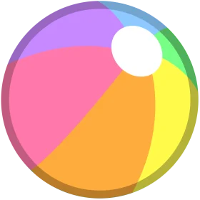 Colorful Beach Ball Clipart with Soft Pastel Geometric Segments and Playful Design