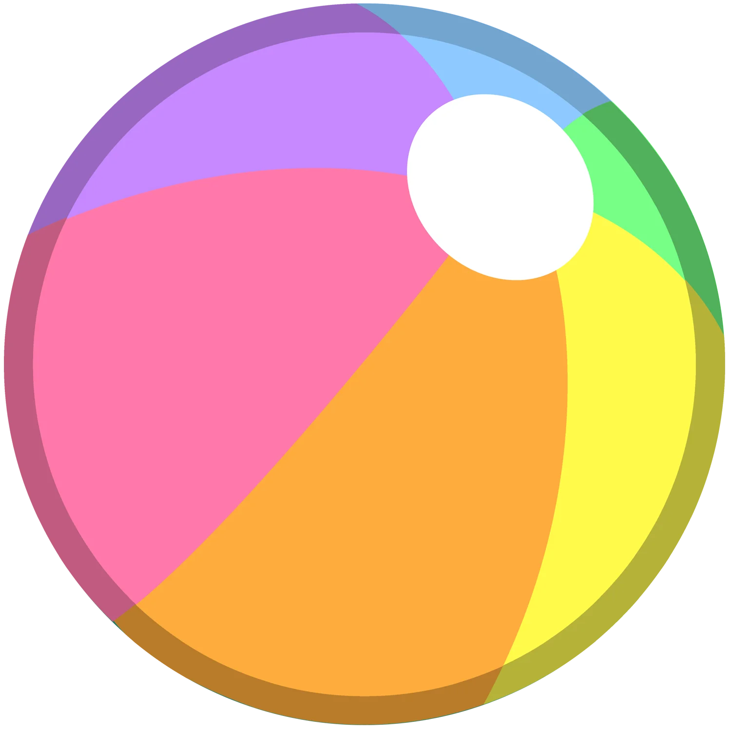 Colorful Beach Ball Clipart with Soft Pastel Geometric Segments and Playful Design