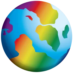 Colorful Earth Globe Illustration: A Radiant World Clipart Representation