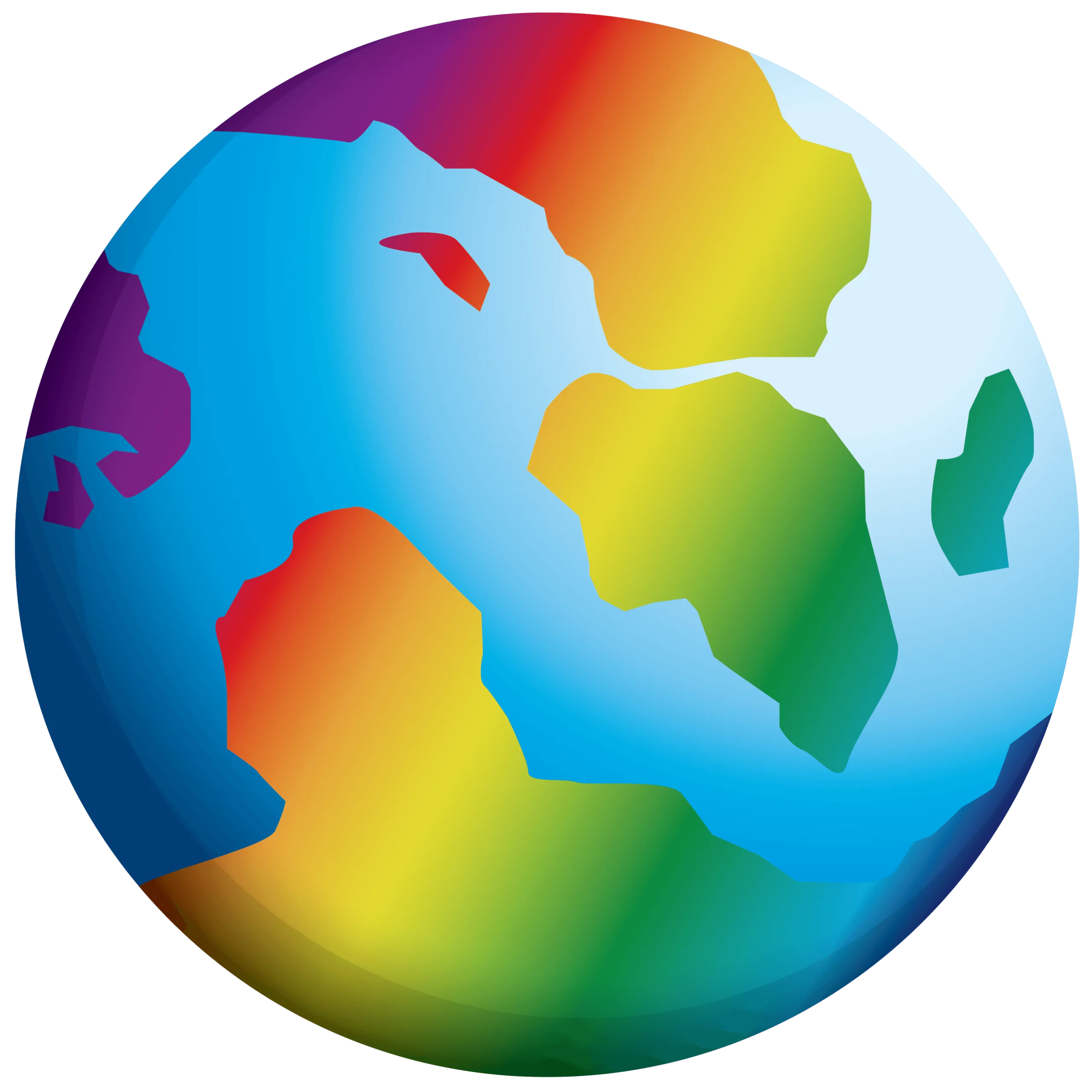 Colorful Earth Globe Illustration: A Radiant World Clipart Representation