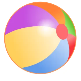 Colorful Inflatable Beach Ball Clipart - Playful Summer Fun Graphic Design